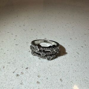 Elegant Silver Stacked Ring Set